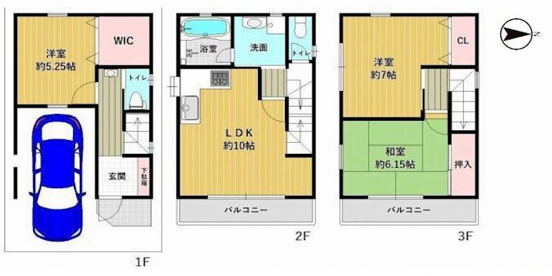 茨木市鮎川1丁目　中古一戸建 間取り図