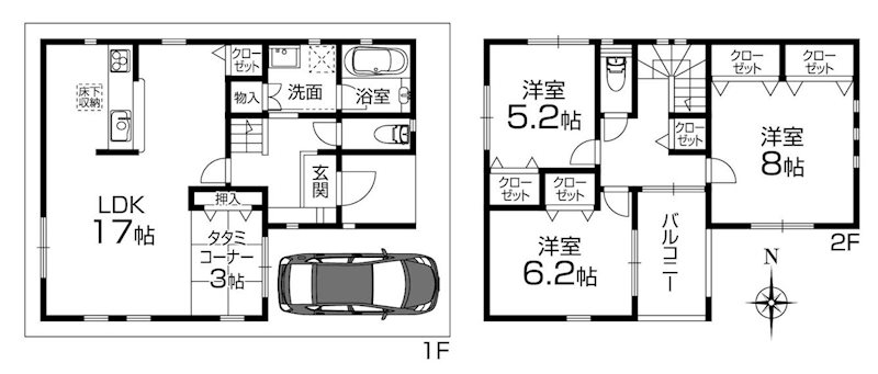 高槻市松川町　築浅中古一戸建 間取り図