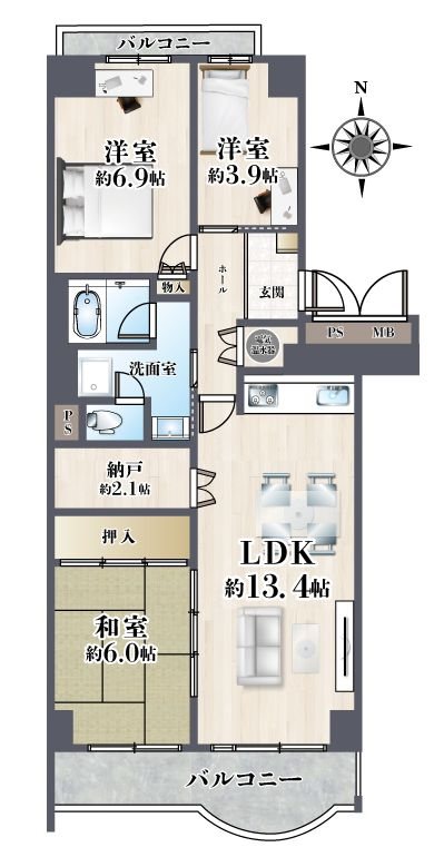 ユニハイム千里丘1号棟  間取り図