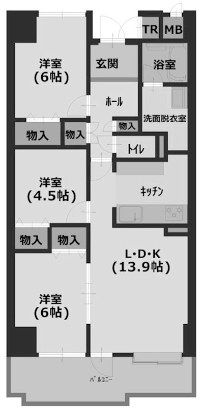エンゼルハイムリバーサイド高槻 間取り図