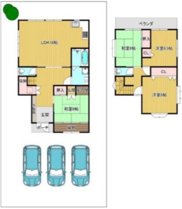 津田元町3丁目一戸建 (再生住宅) 間取り図