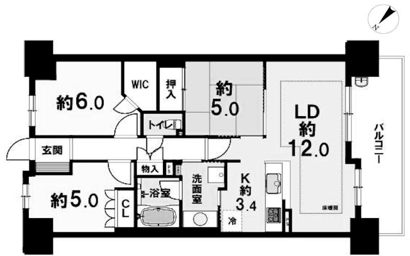 ライオンズガーデン水無瀬グランリバー 間取り図