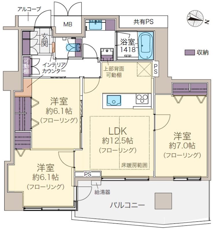 メロディーハイム香里ケ丘ツインビューベガタワー 間取り図