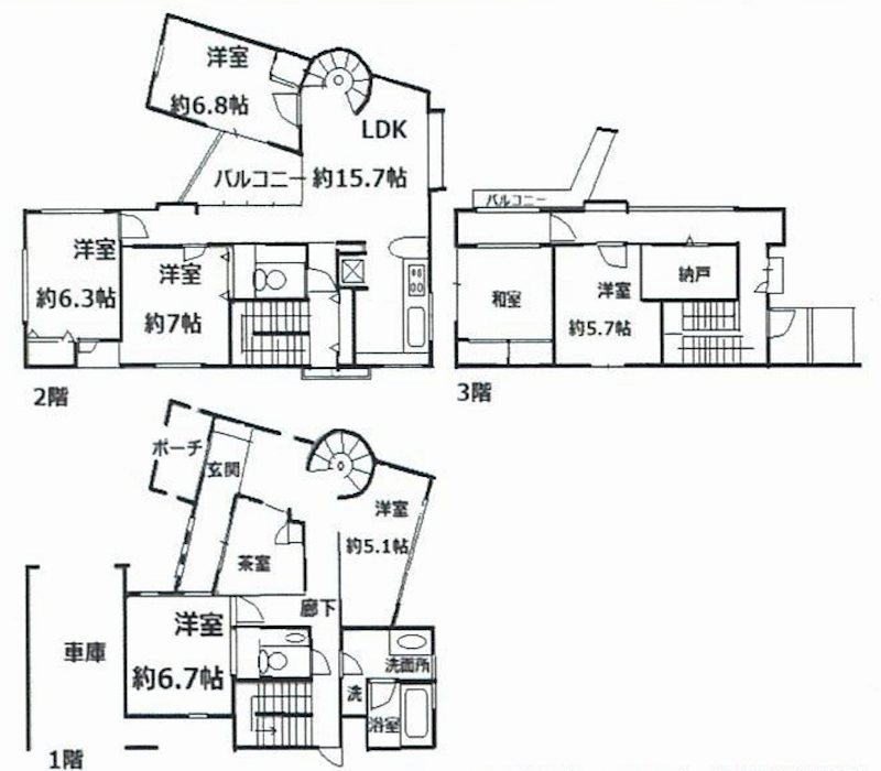 茨木市南春日丘7丁目　中古一戸建   間取り図