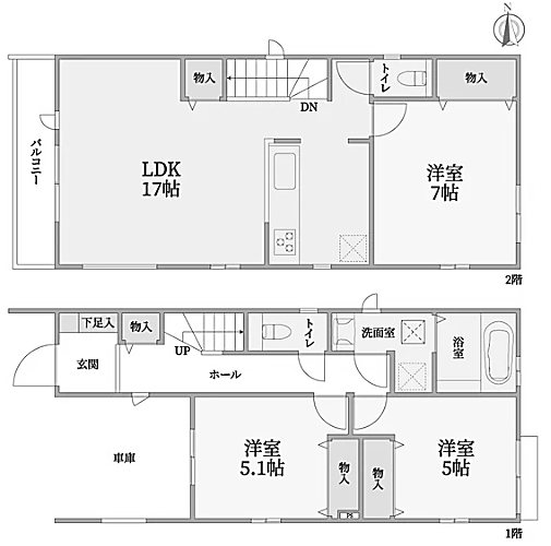 島本町東大寺2丁目 新築一戸建 間取り図