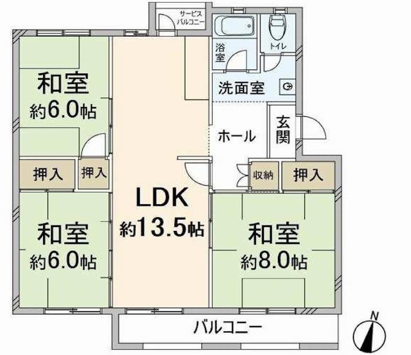 茨木郡山住宅Ａ12棟 間取り図