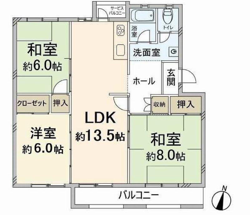 茨木郡山住宅Ａ12棟　オーナーチェンジ物件 間取り図