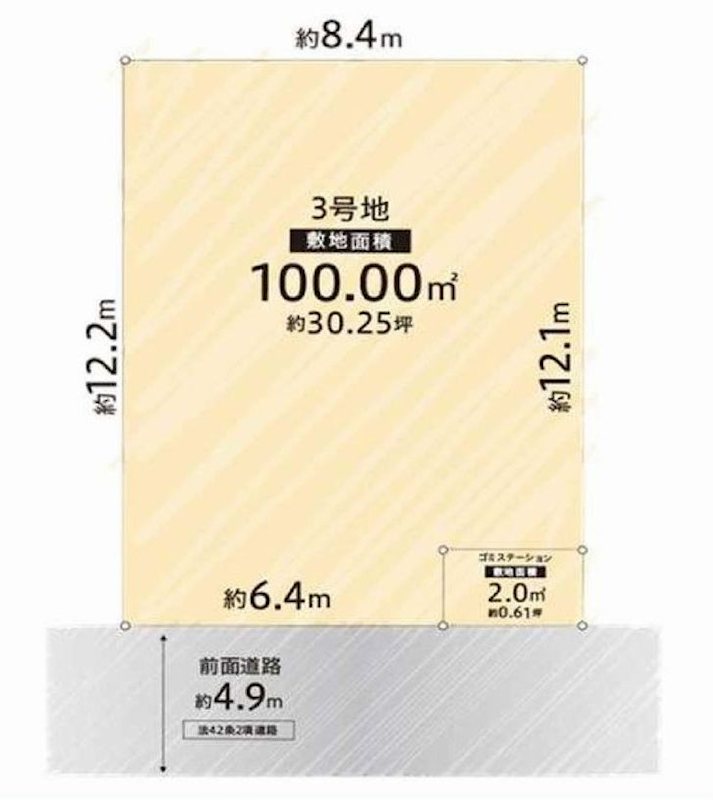 茨木市沢良宜浜1丁目　売土地 3号地 間取り図