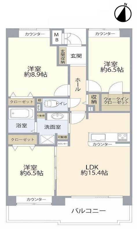 モンセーヌ南茨木B棟 間取り図