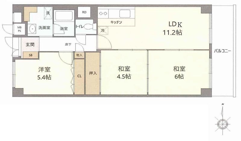 第二茨木ビューハイツ8号棟 間取り図
