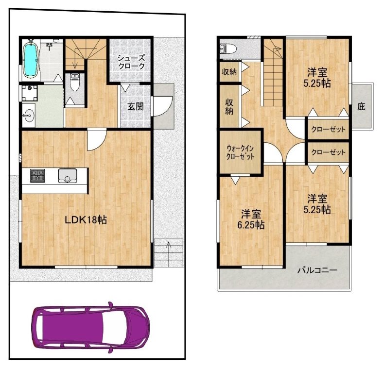 高槻市登美の里町　新築一戸建 間取り図