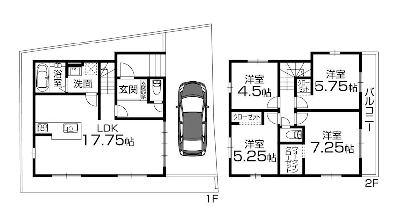 高槻市東五百住町2丁目　新築一戸建 間取り図