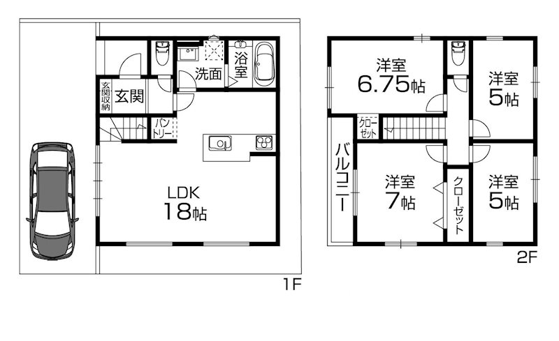高槻市深沢町1丁目 3期 1号地 新築一戸建 間取り図