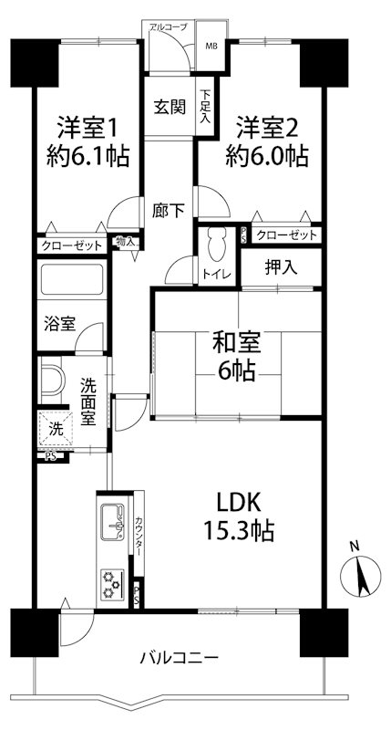 コスモ茨木シティフォルム 間取り図
