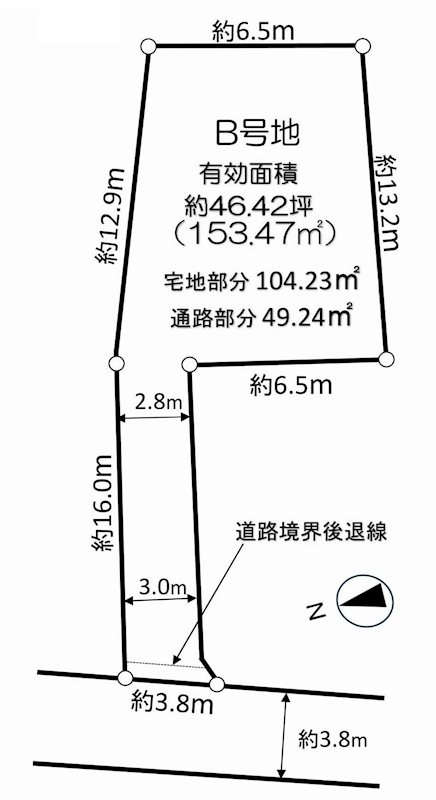 茨木市東太田2丁目　売土地 B号地 間取り図