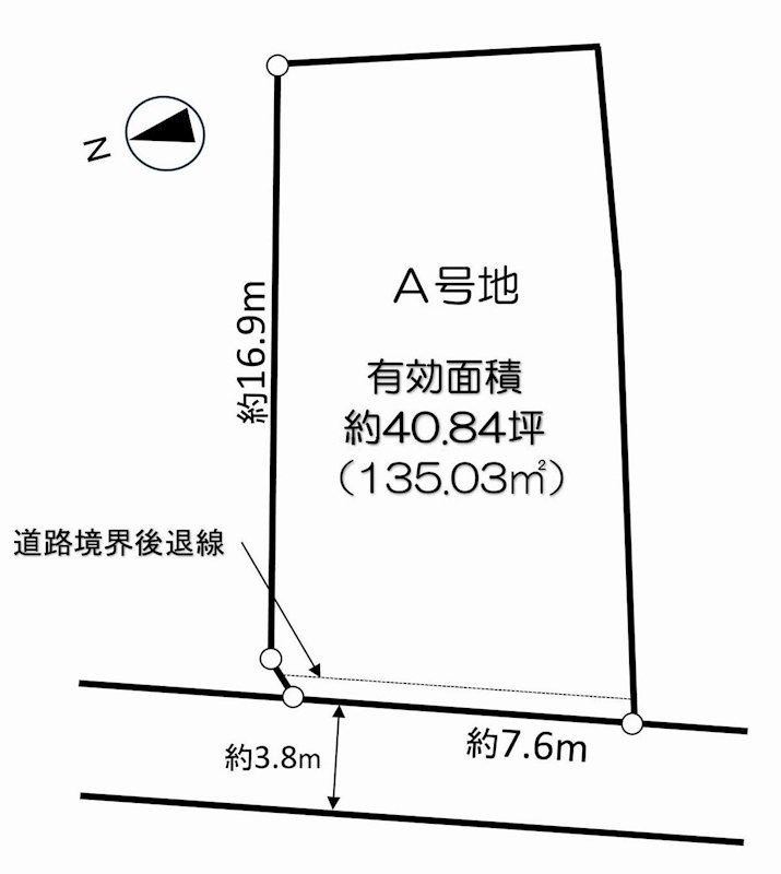 茨木市東太田2丁目　売土地 A号地 間取り図