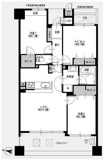 ライオンズマンション高槻リバーサイド  間取り図