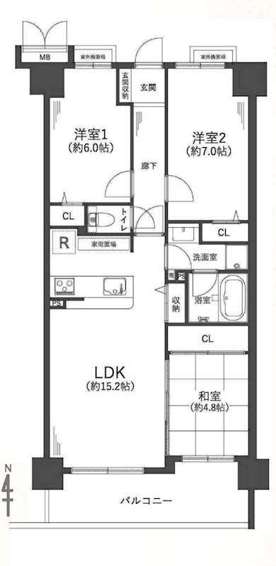パレ千里壱号棟  間取り図