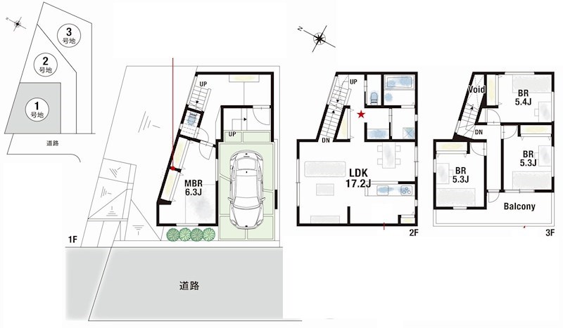 吹田市樫切山　建築条件付土地  1号地  間取り図