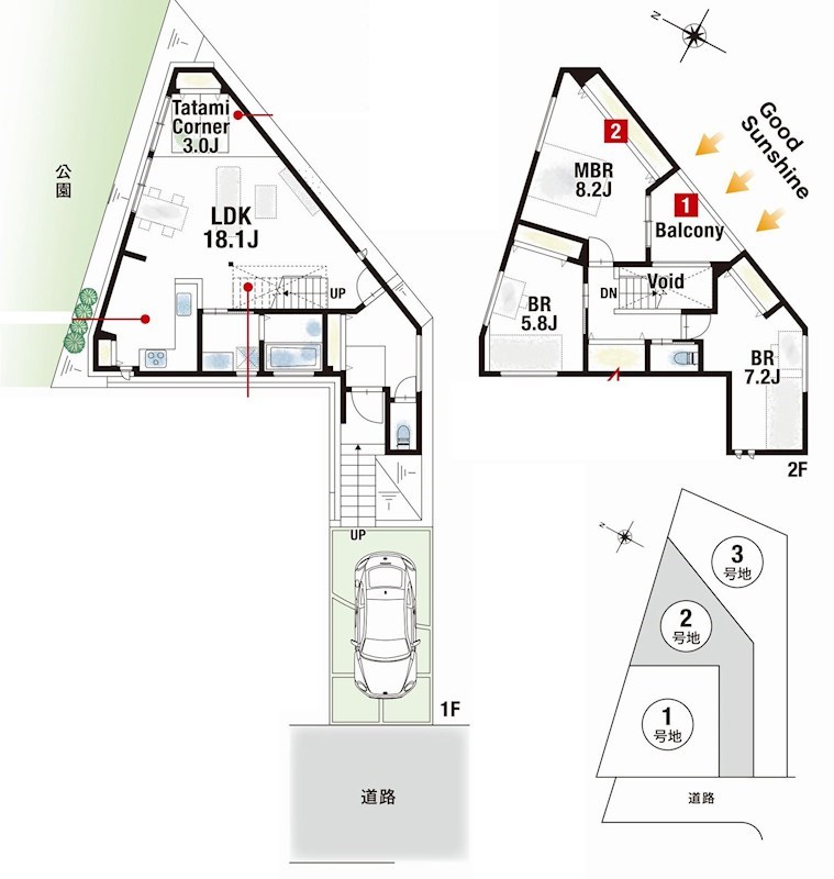 吹田市樫切山　建築条件付土地  2号地 間取り図