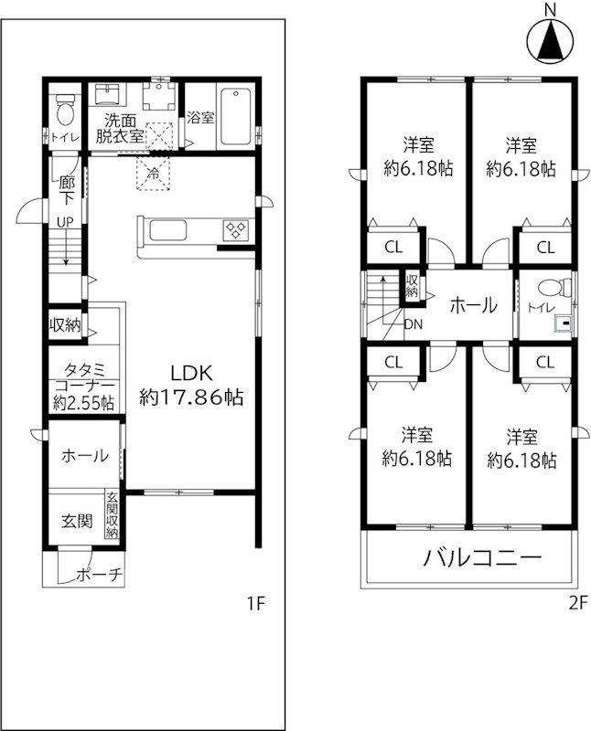 茨木市鮎川3丁目　中古一戸建（未入居物件）　2号地 間取り図