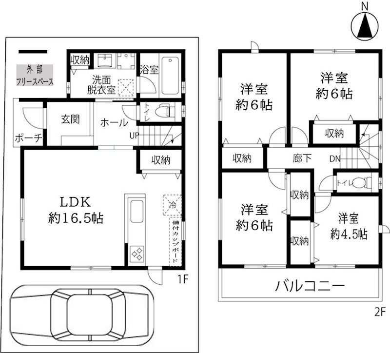 茨木市鮎川1丁目 新築一戸建 間取り図
