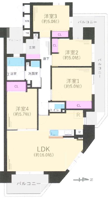 サンメゾン寝屋川 間取り図