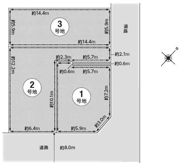 高槻市安岡寺町5丁目　売土地1号地 間取り図