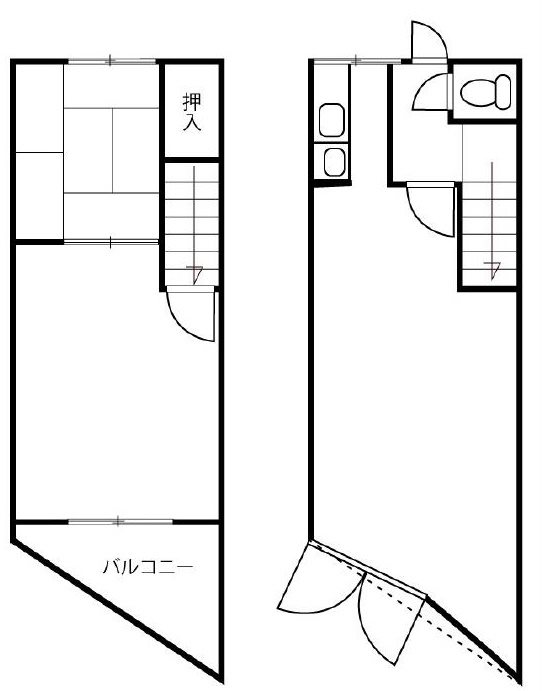 高槻市富田町6丁目　店舗付住宅（2戸1） 間取り図
