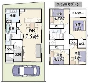 高槻市東五百住町3丁目　新築一戸建 間取り図