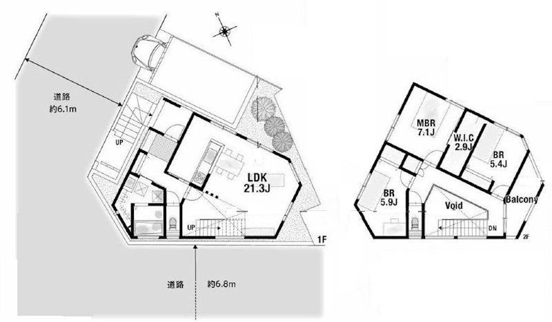 高槻市日吉台六番町　新築一戸建 間取り図