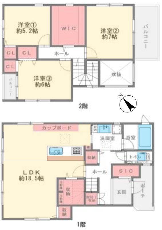 長尾元町5丁目一戸建 間取り図