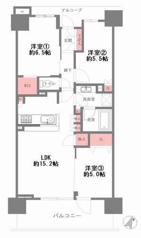 茨木ICO CITY West Court 間取り図