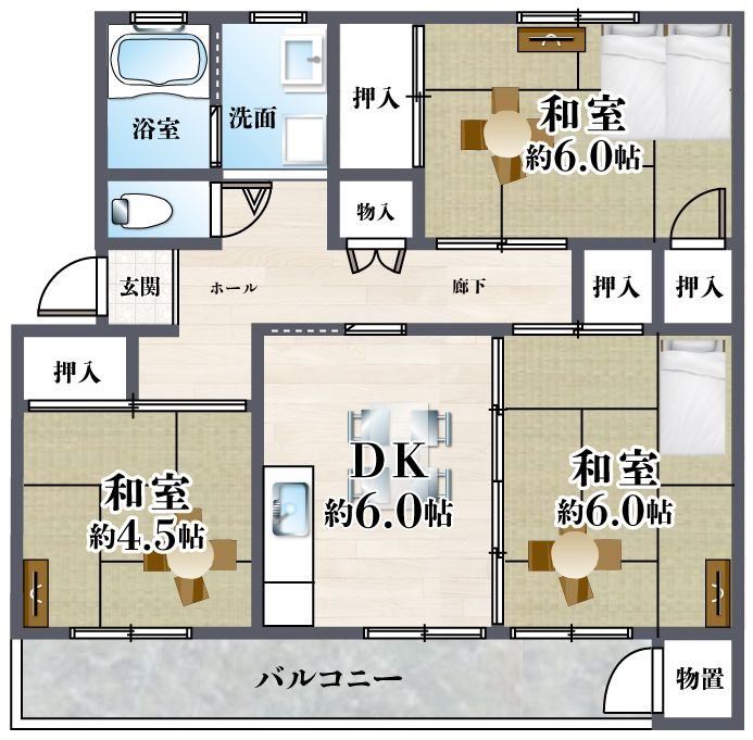 コーポ水無瀬B棟 間取り図