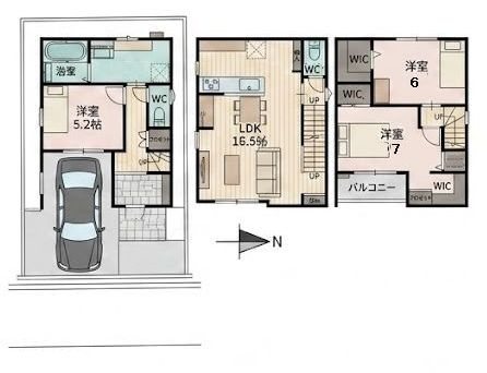 高槻市寿町2丁目　新築一戸建 間取り図