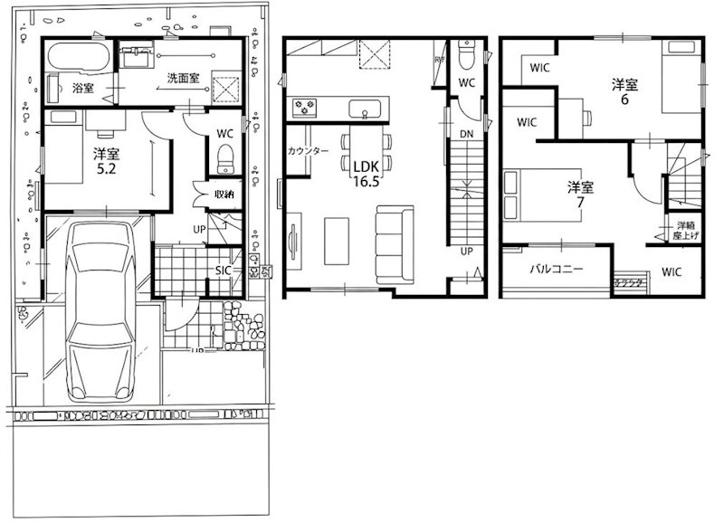 高槻市寿町2丁目　新築一戸建 間取り図