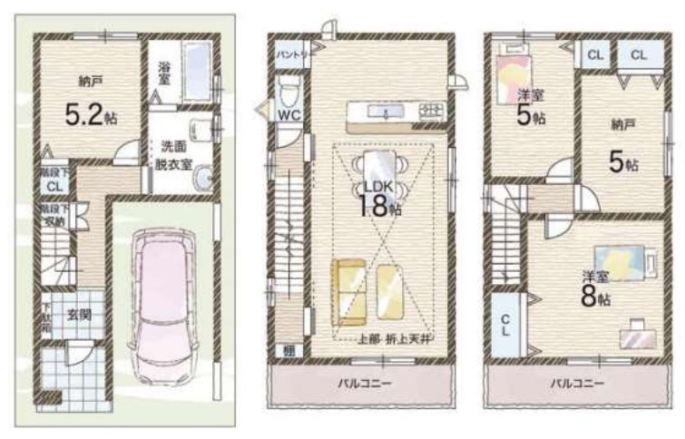 枚方市大峰南町　一戸建 間取り図