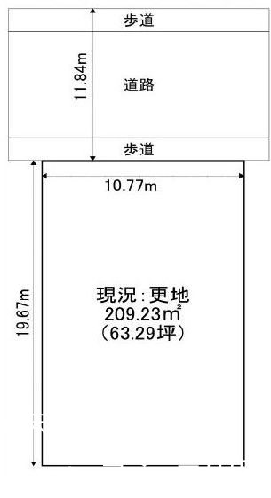 高槻市南平台3丁目 売土地 間取り図