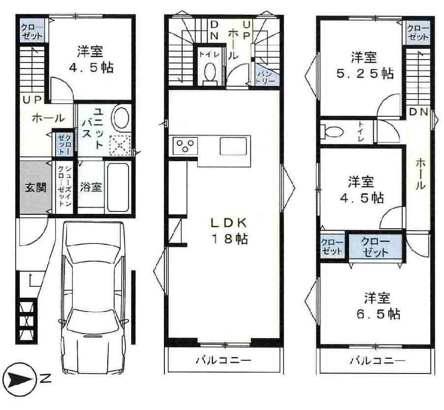 高槻市西冠2丁目　新築一戸建 間取り図
