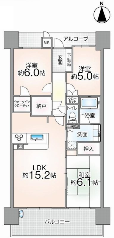 イトーピア茨木上穂積 間取り図