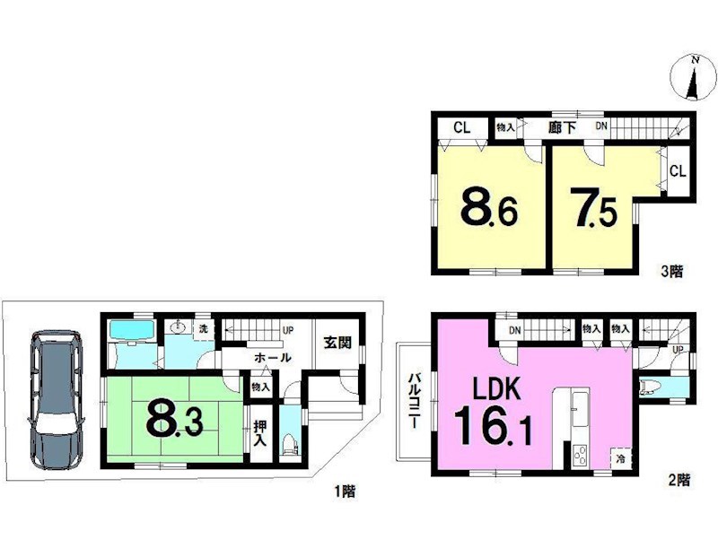 摂津市鳥飼本町1丁目　中古一戸建 間取り図