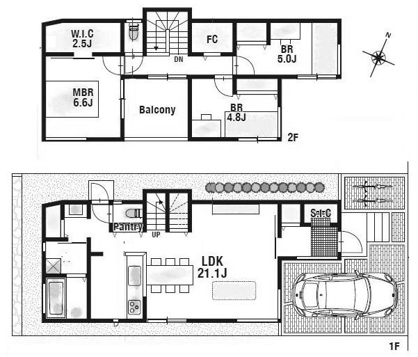 高槻市日吉台五番町　新築一戸建1号地 間取り図