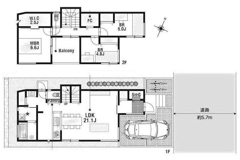 高槻市日吉台五番町　建築条件付売土地1号地 間取り図