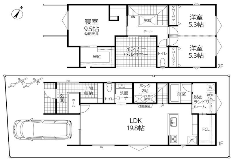 島本町山崎4丁目 新築一戸建 間取り図