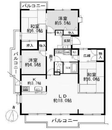 高槻阿武山二番街202号棟  間取り図