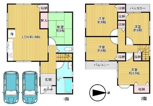 伊加賀西町一戸建（再生住宅） 間取り図