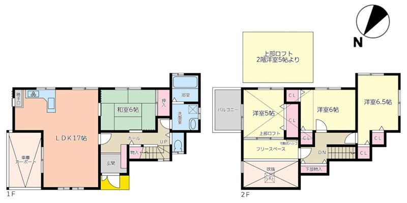 交野市私部西4丁目一戸建 間取り図