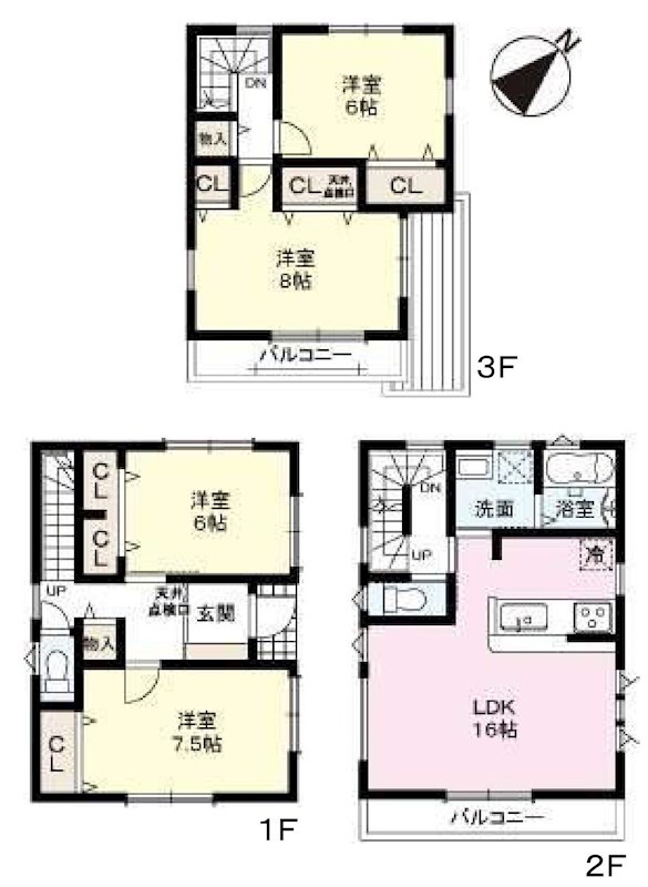 第1南別府町 新築一戸建 1号地 間取り図