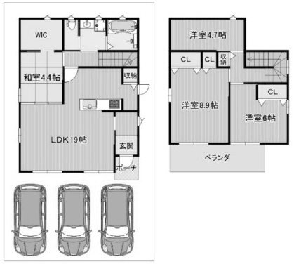 高槻市西町　中古一戸建  間取り図