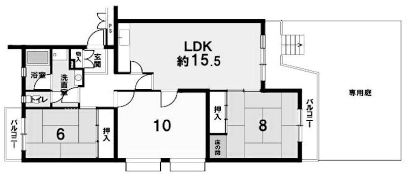 若山台第2住宅2号棟 間取り図